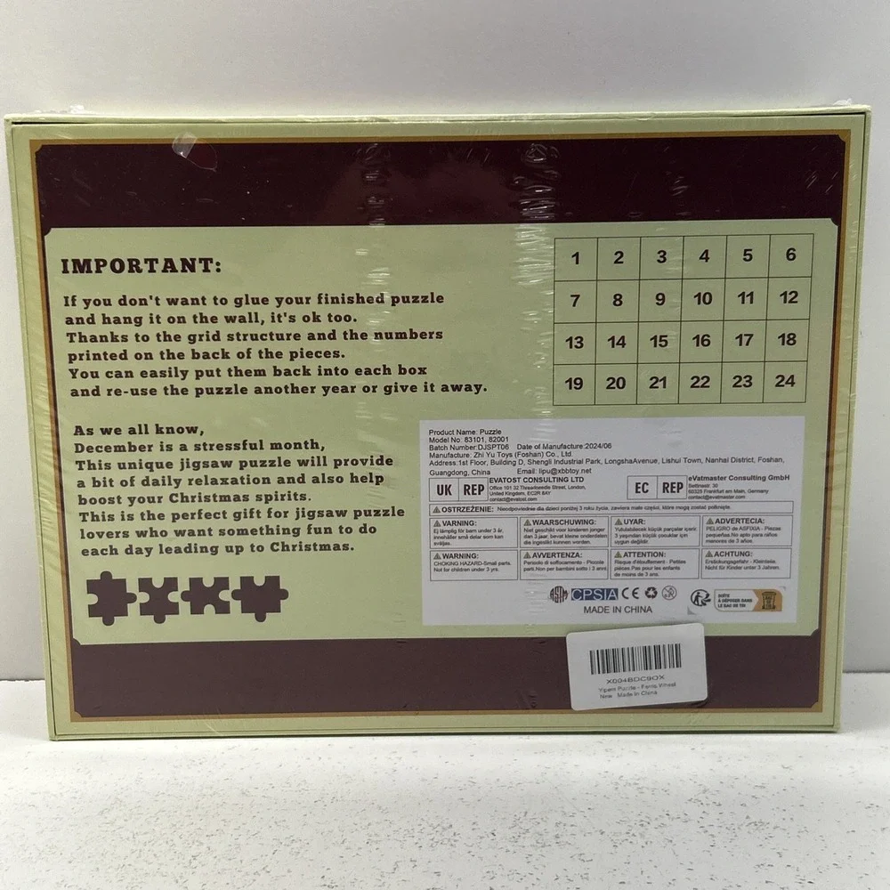 Christmas Advent Calendar Jigsaw Puzzle 1008 Pieces 27.5x19.7 Inch‎